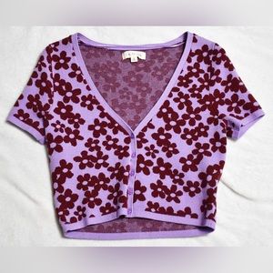 Pacsun Floral Crop Sweater